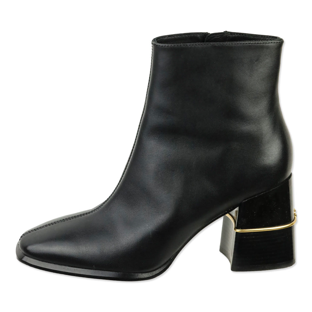 Tory Burch Black Leather Double T 75mm Ankle Boots