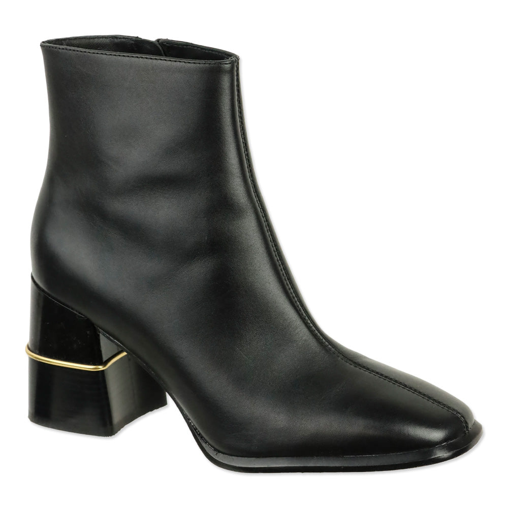 Tory Burch Black Leather Double T 75mm Ankle Boots