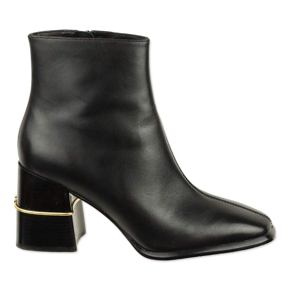 Tory Burch Black Leather Double T 75mm Ankle Boots