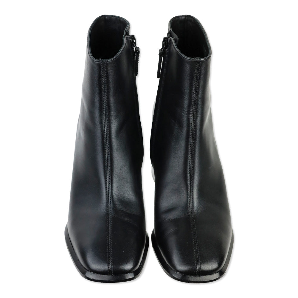 Tory Burch Black Leather Double T 75mm Ankle Boots