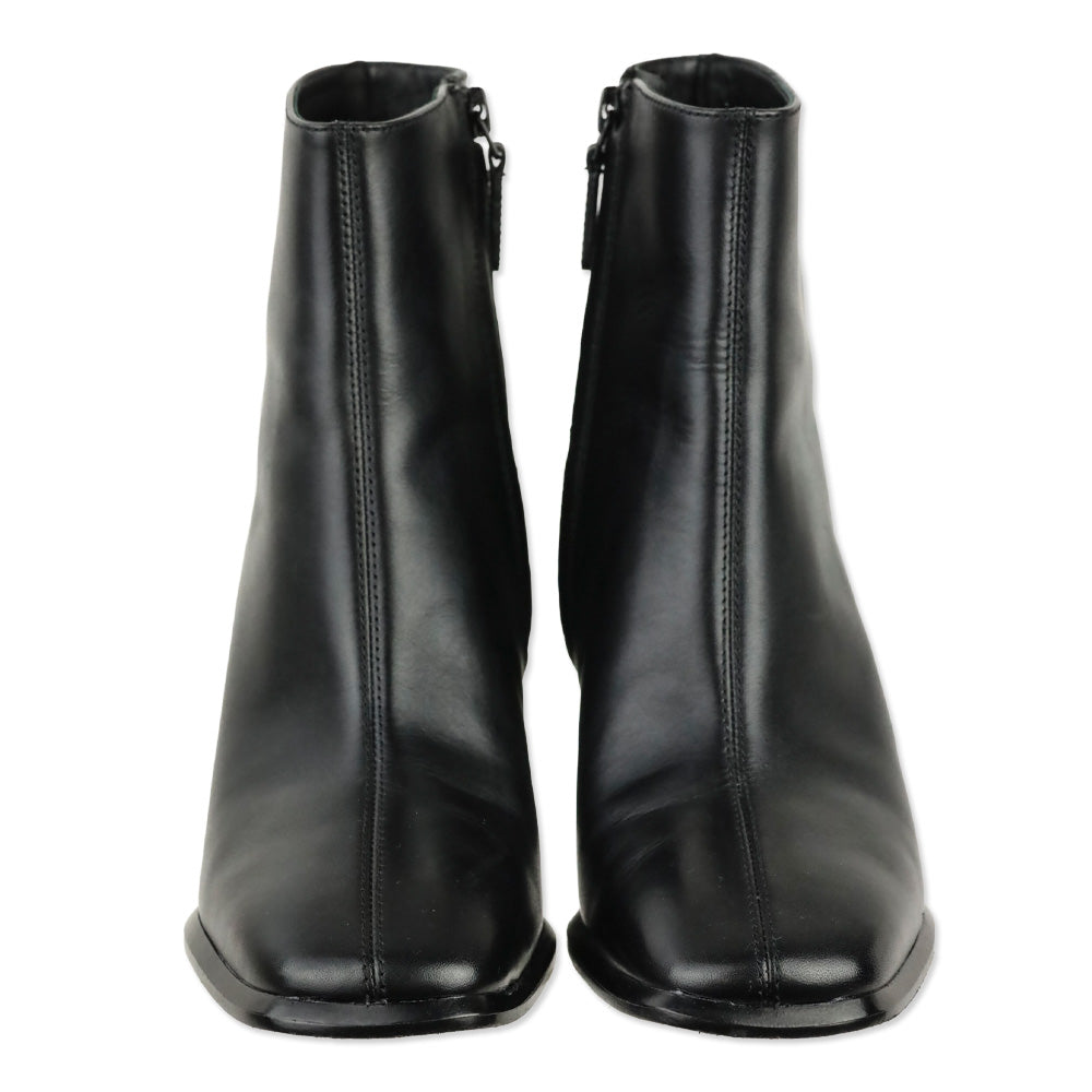 Tory Burch Black Leather Double T 75mm Ankle Boots