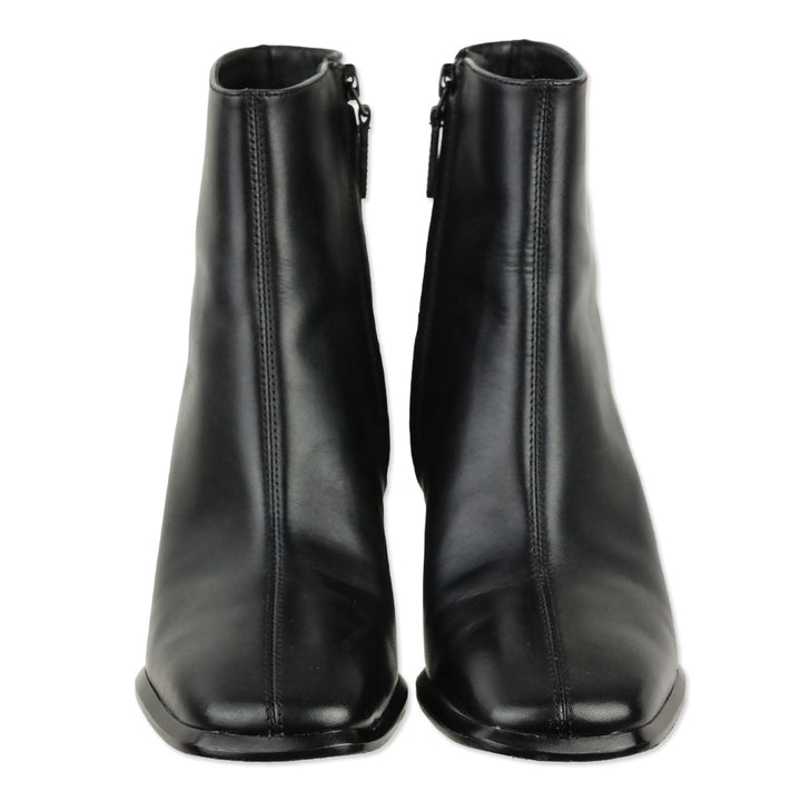 Tory Burch Black Leather Double T 75mm Ankle Boots