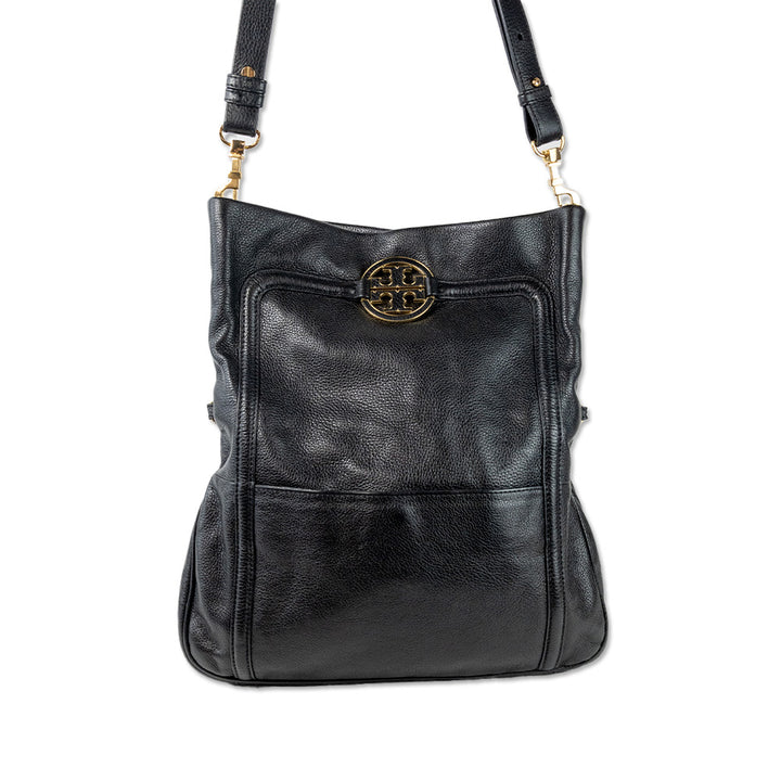 Tory Burch Black Leather Flap Handbag