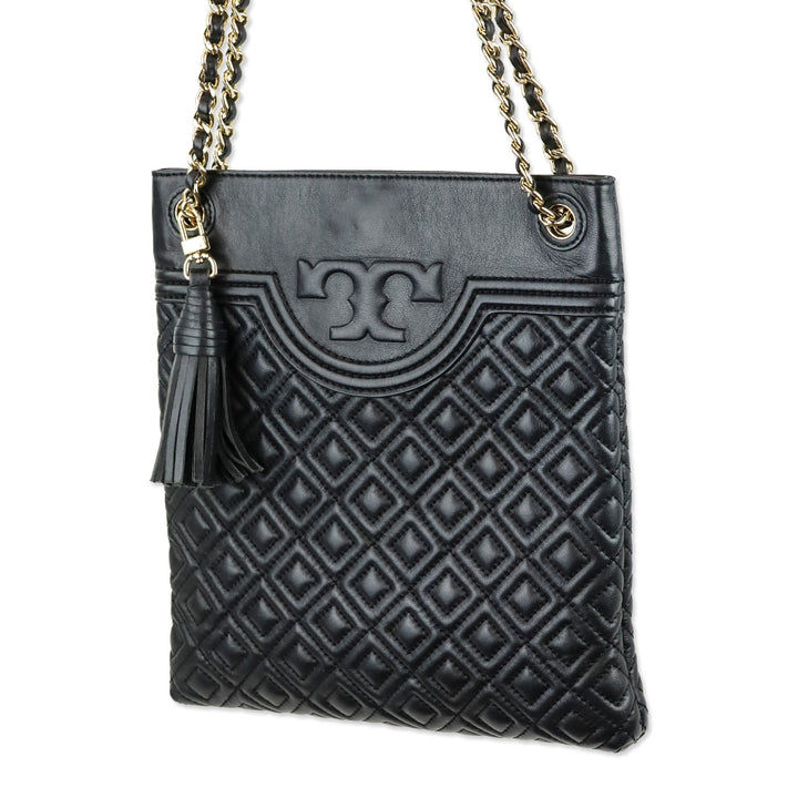 Tory Burch Black Leather Fleming Swingpack Crossbody