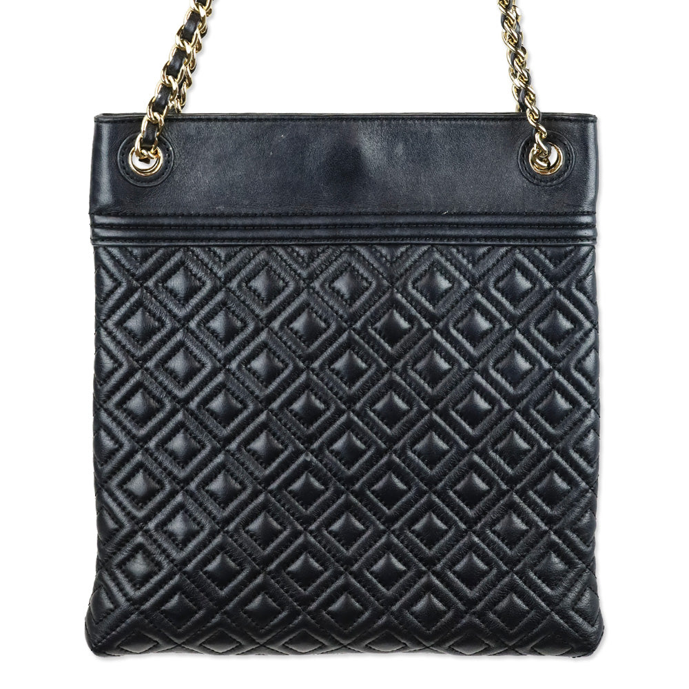 Tory Burch Black Leather Fleming Swingpack Crossbody