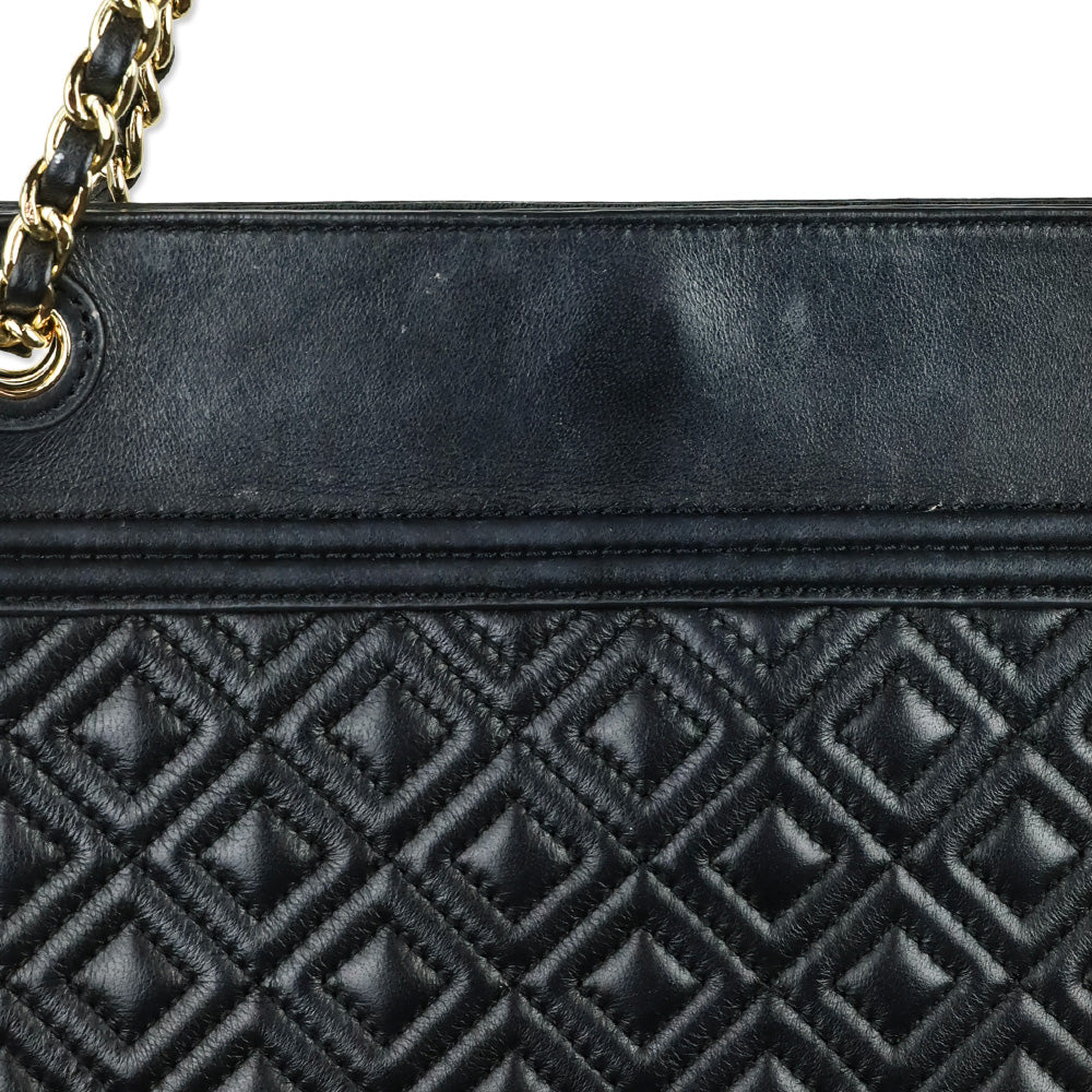 Tory Burch Black Leather Fleming Swingpack Crossbody