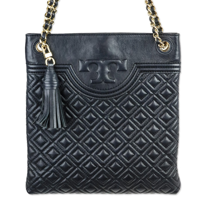Tory Burch Black Leather Fleming Swingpack Crossbody