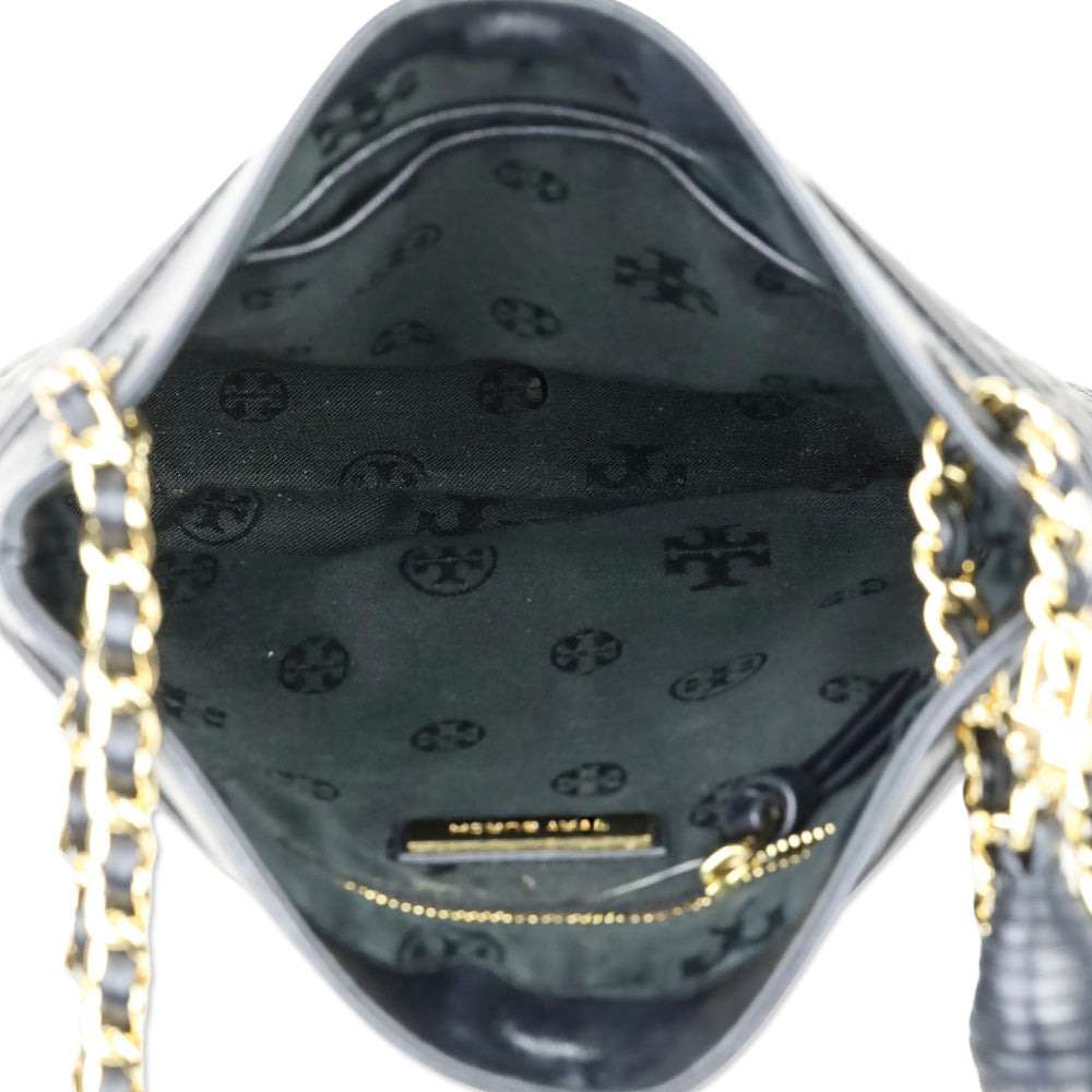 Tory Burch Black Leather Fleming Swingpack Crossbody