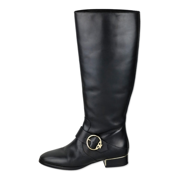 Tory Burch Black Leather Sofia Riding Boot
