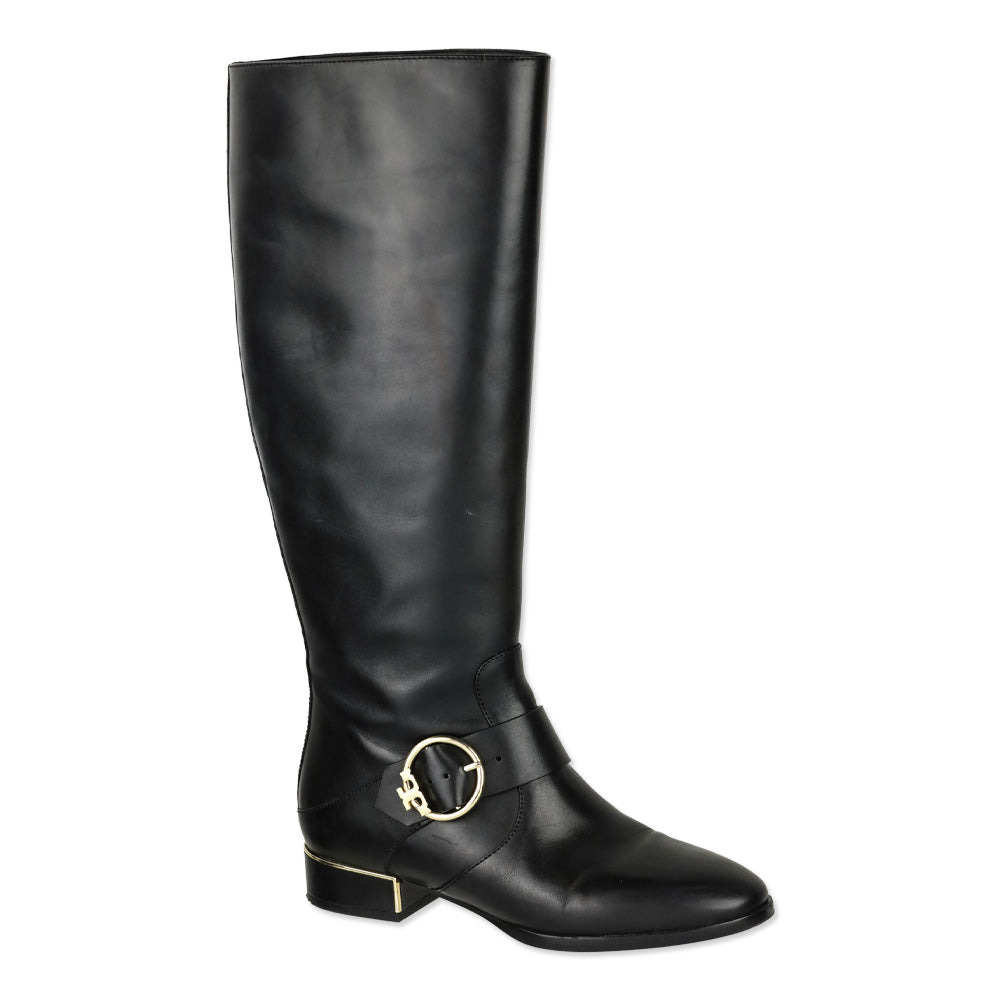 Tory Burch Black Leather Sofia Riding Boot