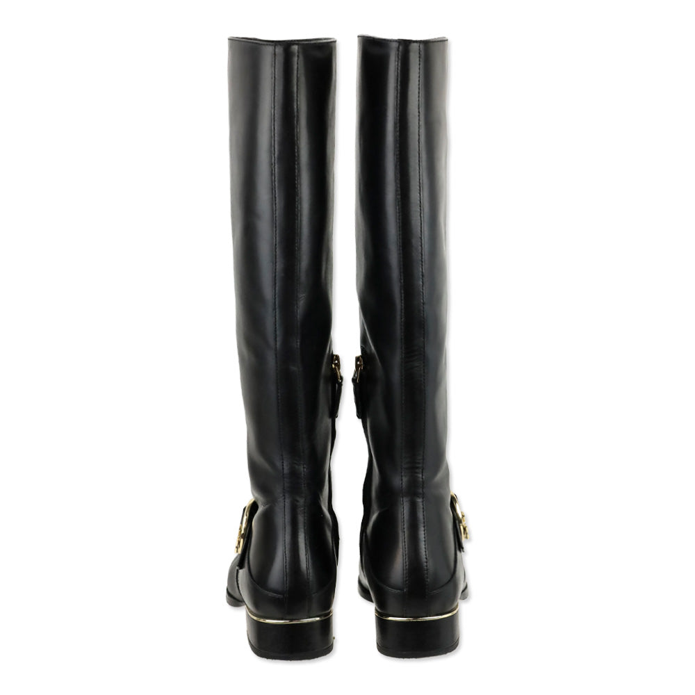 Tory Burch Black Leather Sofia Riding Boot