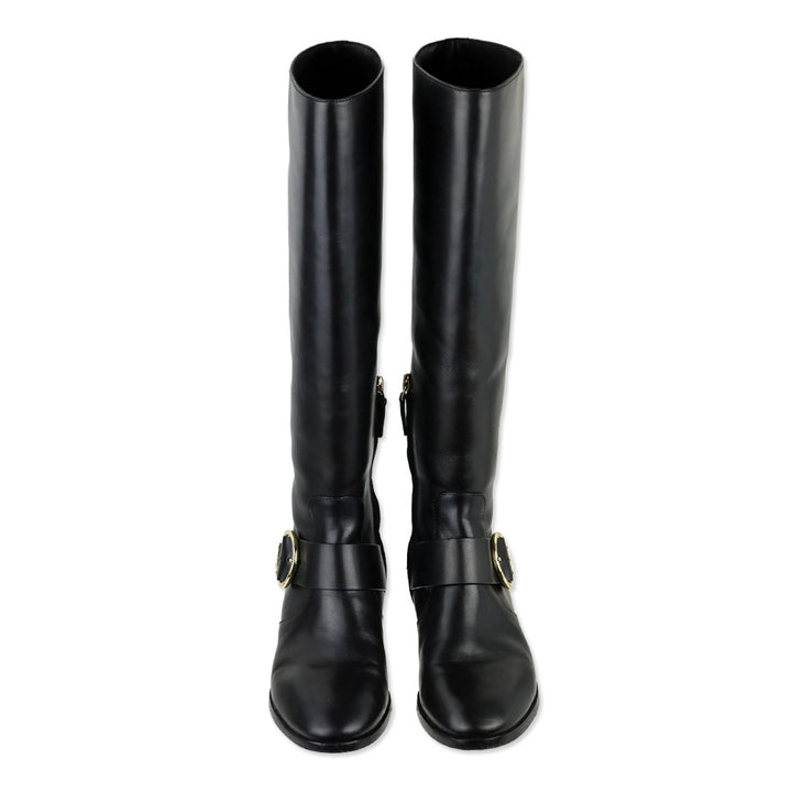 Tory Burch Black Leather Sofia Riding Boot