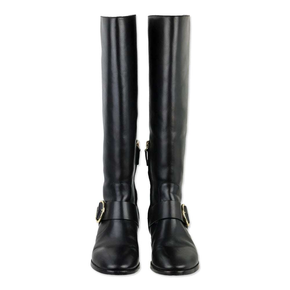 Tory Burch Black Leather Sofia Riding Boot