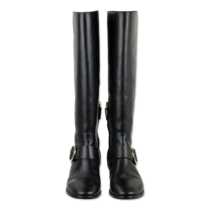 Tory Burch Black Leather Sofia Riding Boot