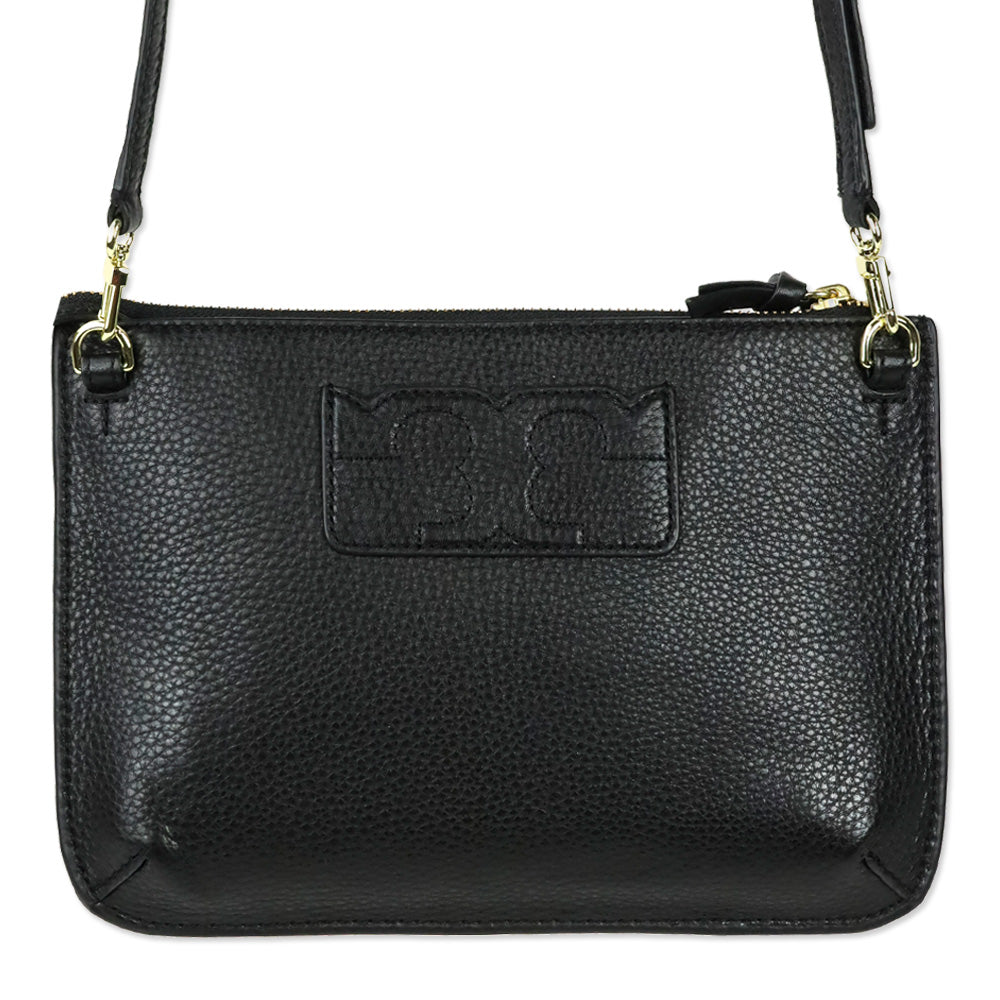 Tory Burch Black Leather Tassel Crossbody Bag