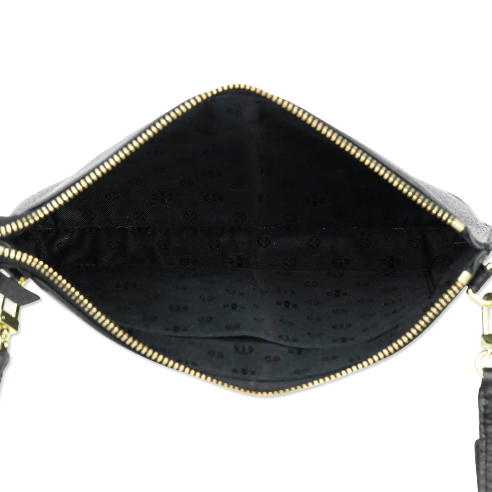 Tory Burch Black Leather Tassel Crossbody Bag