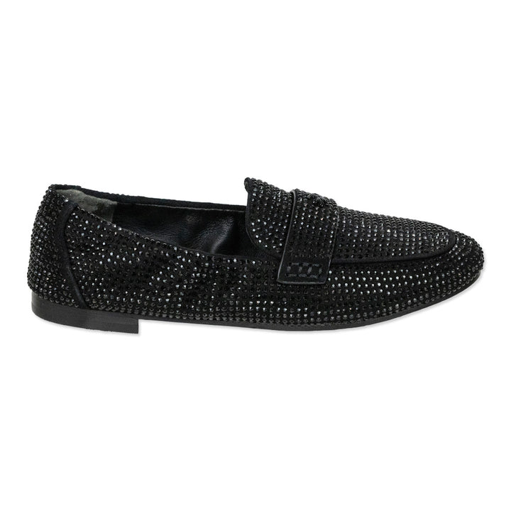 Tory Burch Black Suede Crystal Ballet Loafer