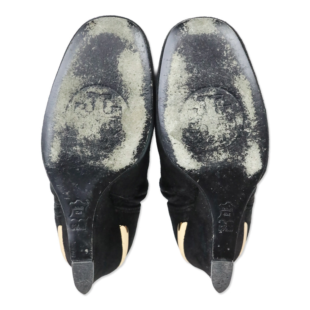 Tory Burch Black Suede Hendin 85mm Wedge Boots