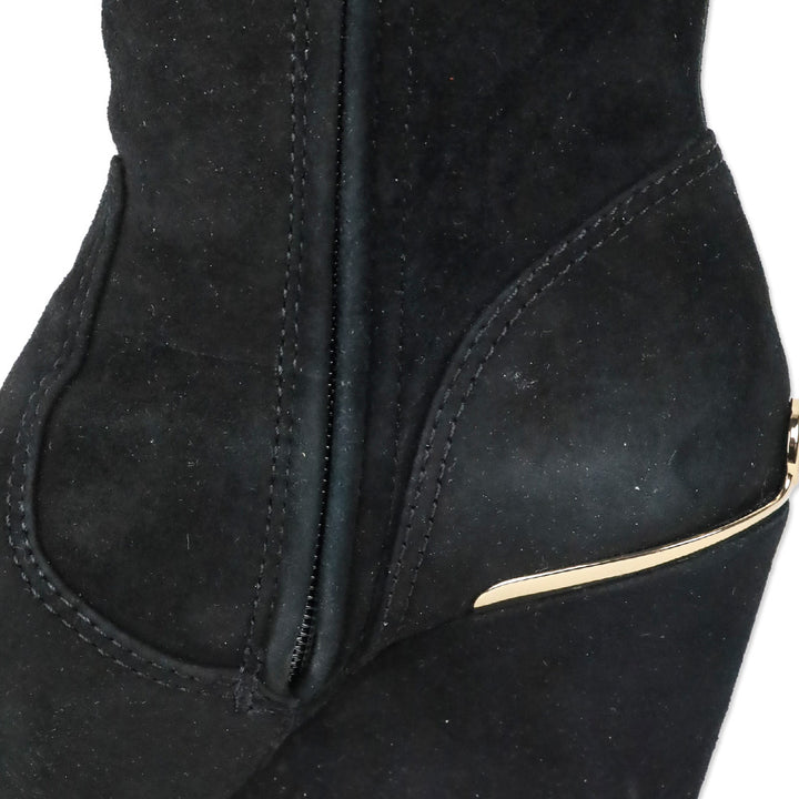 Tory Burch Black Suede Hendin 85mm Wedge Boots