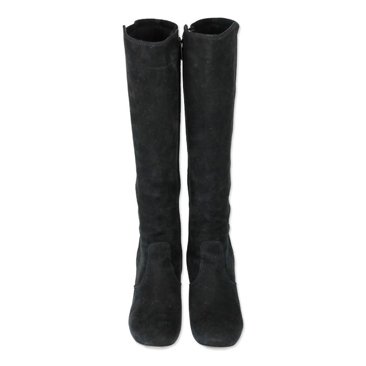 Tory Burch Black Suede Hendin 85mm Wedge Boots