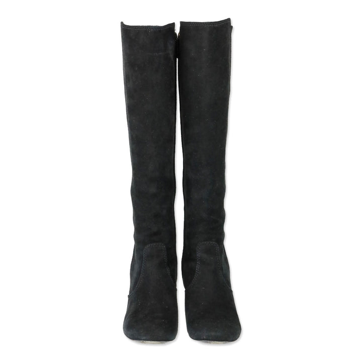 Tory Burch Black Suede Hendin 85mm Wedge Boots