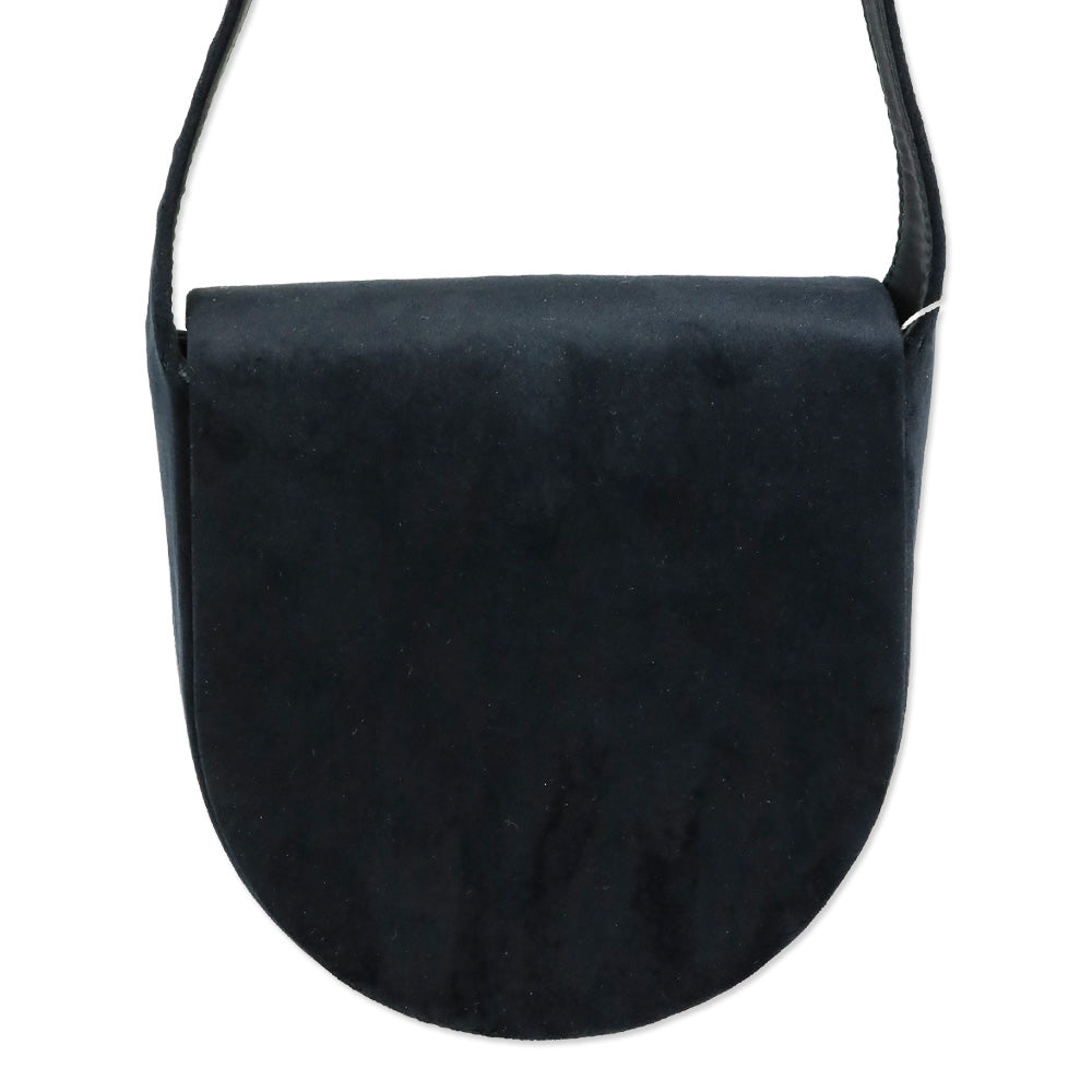 Tory Burch Black Velvet Jewel Shoulder Bag