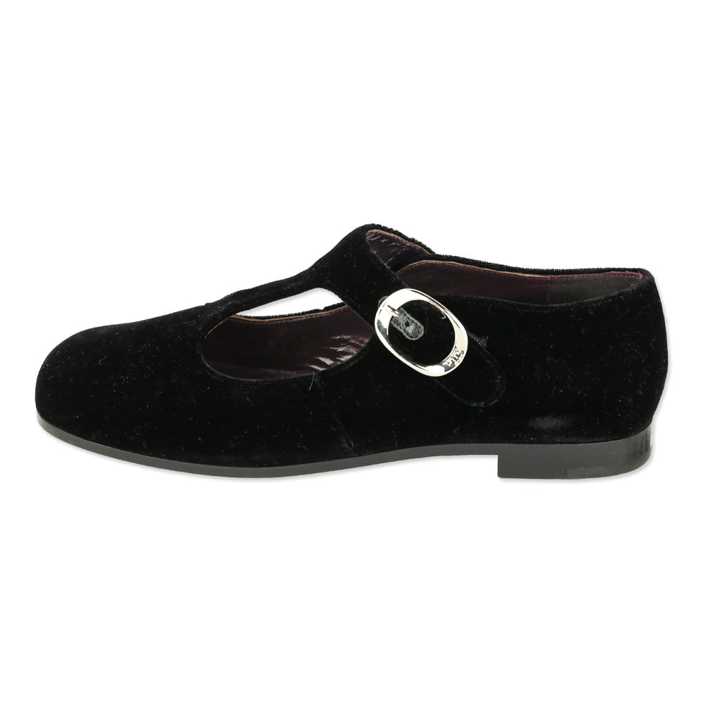 Tory Burch Black Violet T-Strap Flat