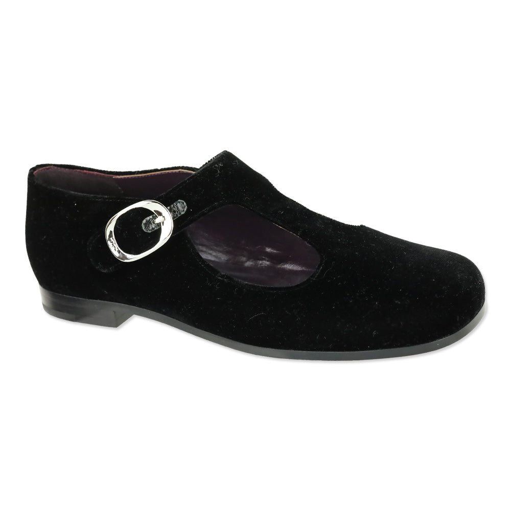 Tory Burch Black Violet T-Strap Flat