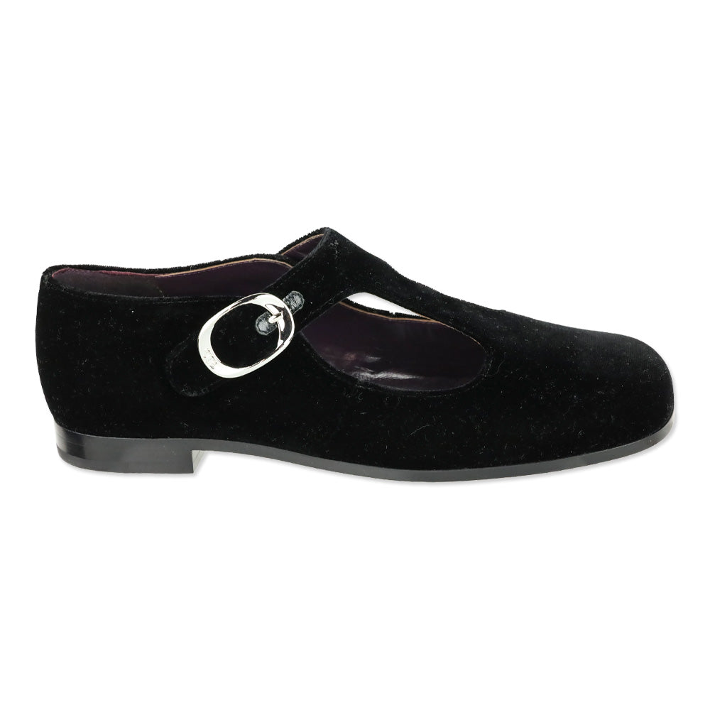 Tory Burch Black Violet T-Strap Flat
