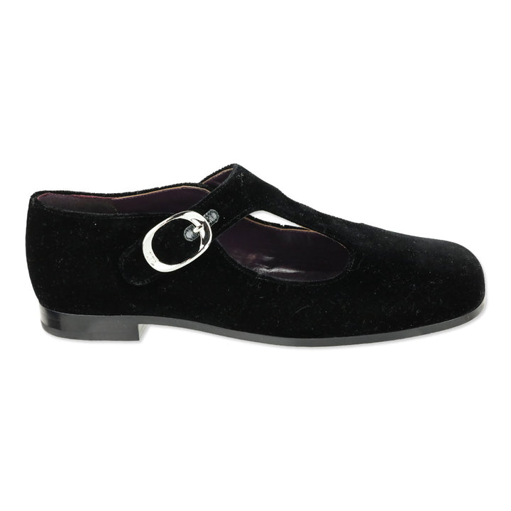 Tory Burch Black Violet T-Strap Flat