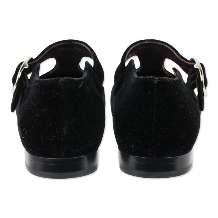 Tory Burch Black Violet T-Strap Flat