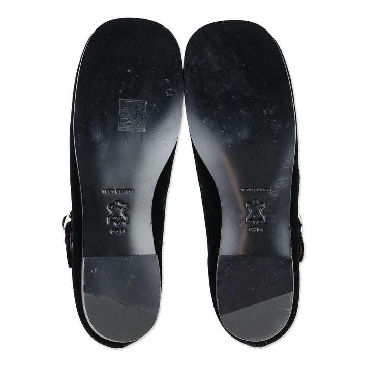 Tory Burch Black Violet T-Strap Flat