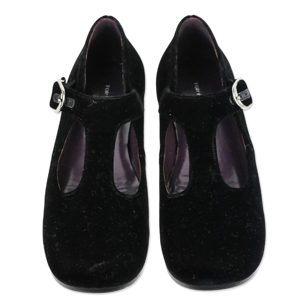 Tory Burch Black Violet T-Strap Flat
