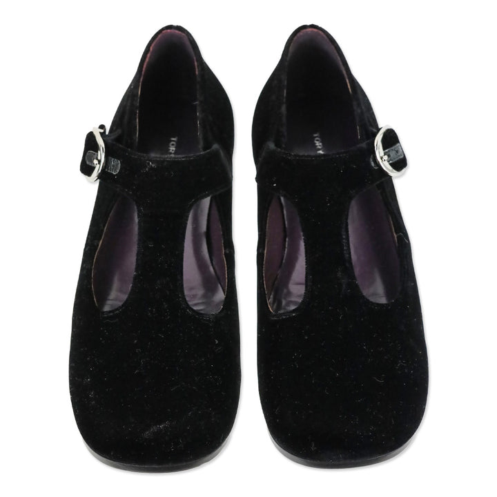 Tory Burch Black Violet T-Strap Flat