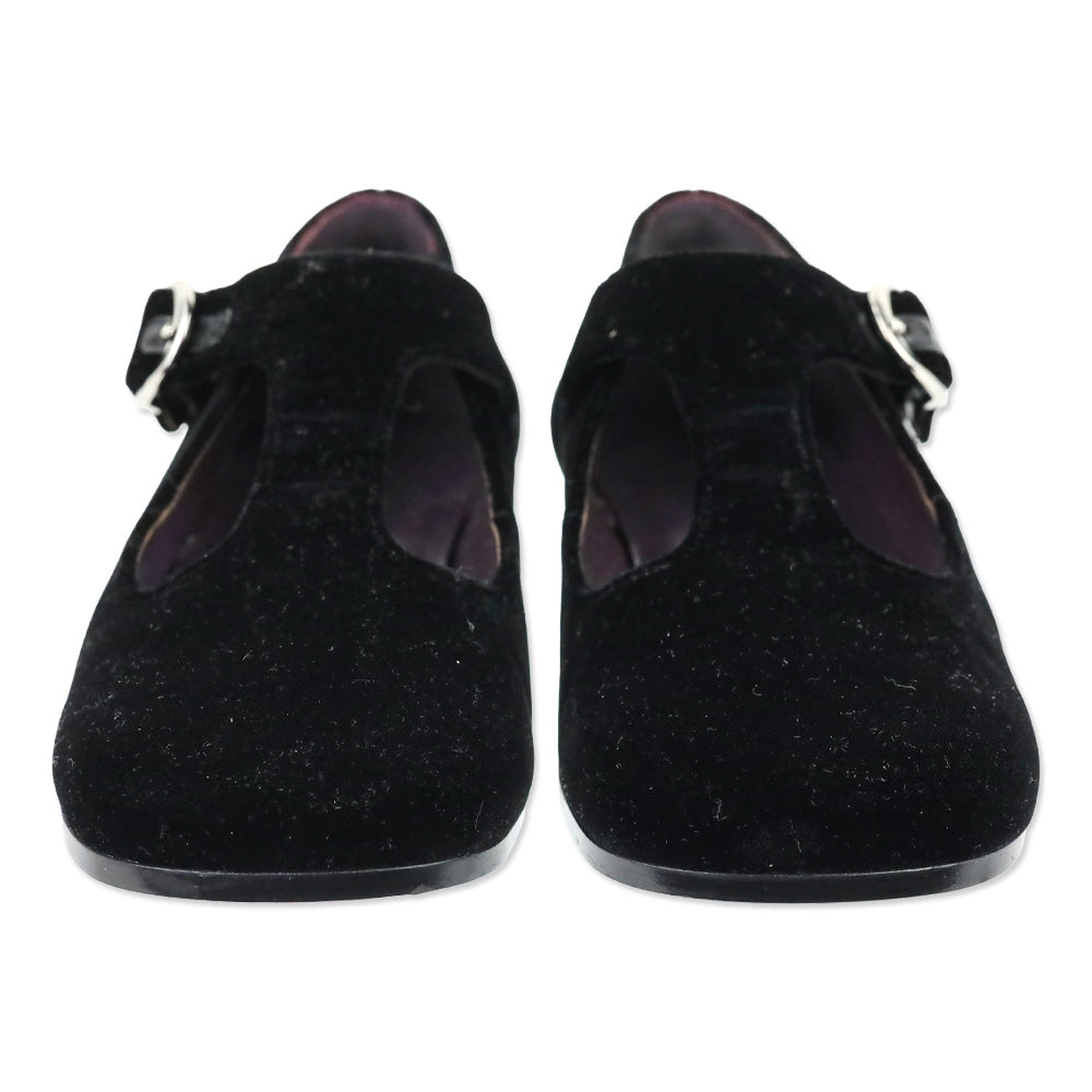 Tory Burch Black Violet T-Strap Flat