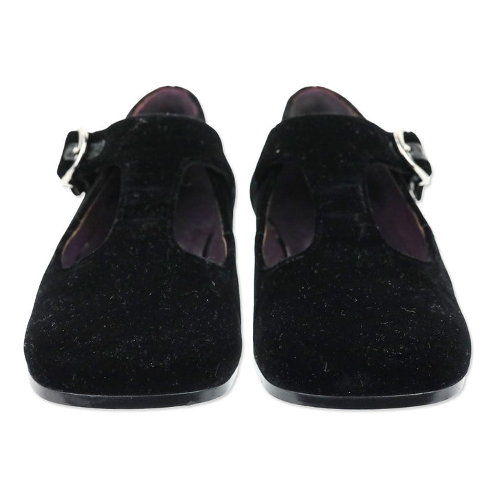 Tory Burch Black Violet T-Strap Flat