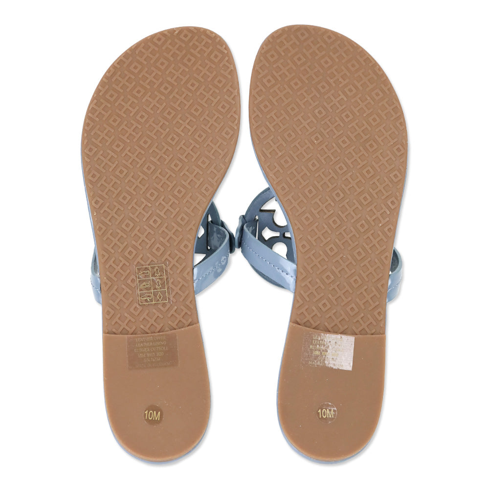 Tory Burch Blue Calla Patent Leather Miller Sandal