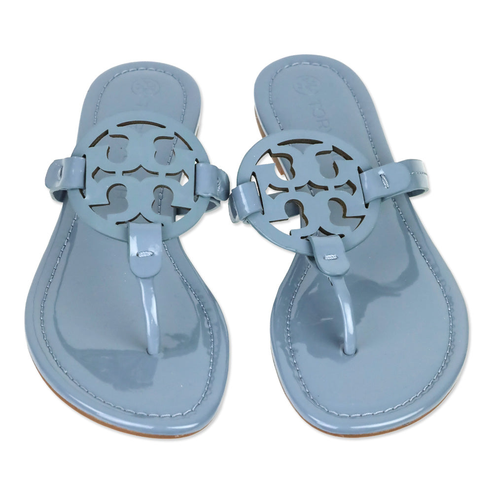 Tory Burch Blue Calla Patent Leather Miller Sandal