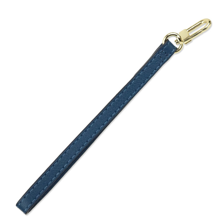 Tory Burch Blue Pebbled Leather Logo Continental Wristlet