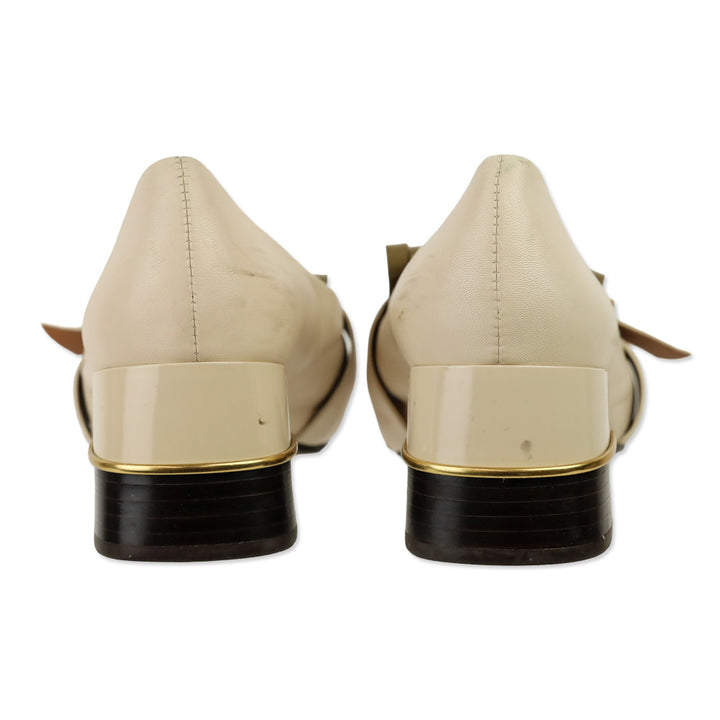 Tory Burch Brie/Sunflower Multi Logo Kiltie Loafer Pumps