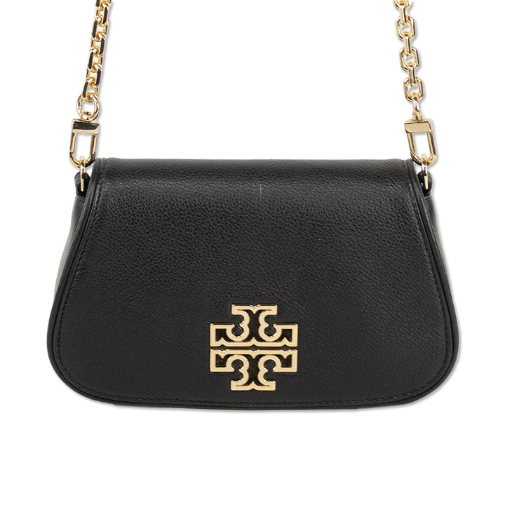 Tory Burch Britten Mini Black Leather Clutch Crossbody