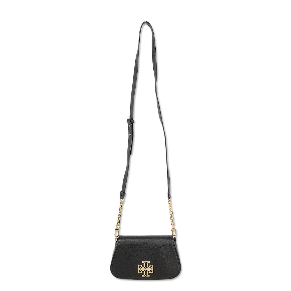 Tory Burch Britten Mini Black Leather Clutch Crossbody