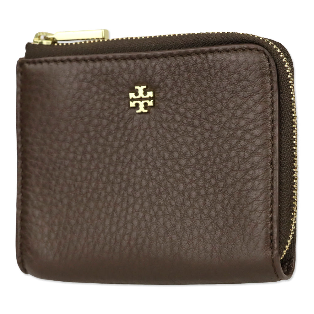 Tory Burch Brown Carter Zip Coin Case With Key Ring