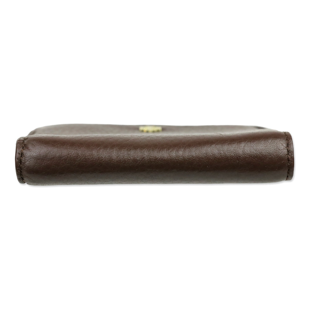 Tory Burch Brown Carter Zip Coin Case With Key Ring