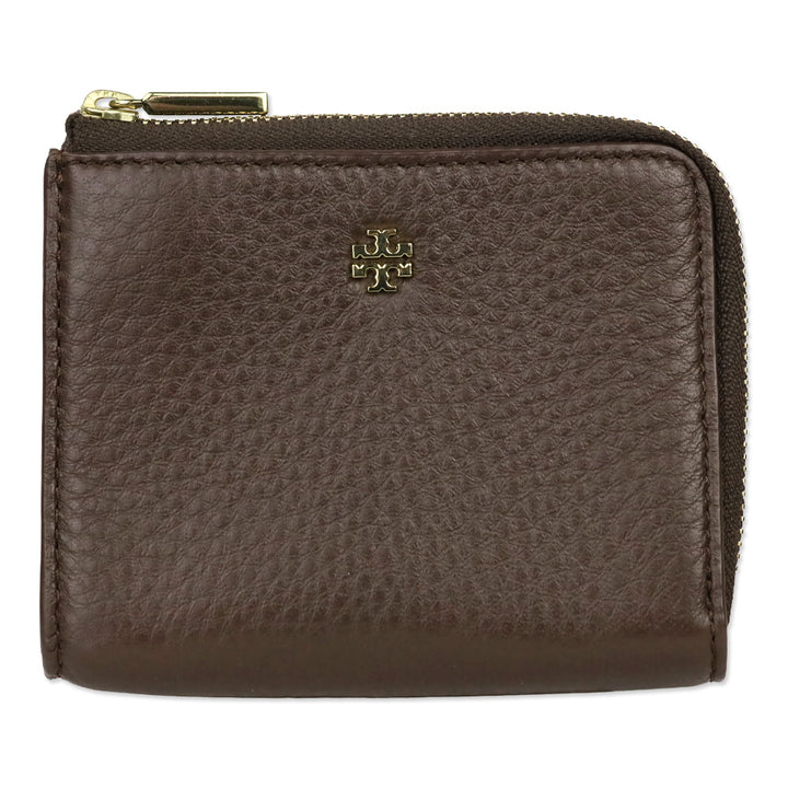 Tory Burch Brown Carter Zip Coin Case With Key Ring