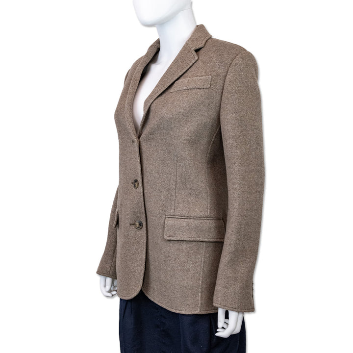 Tory Burch Brown Double-Faced Wool Blazer