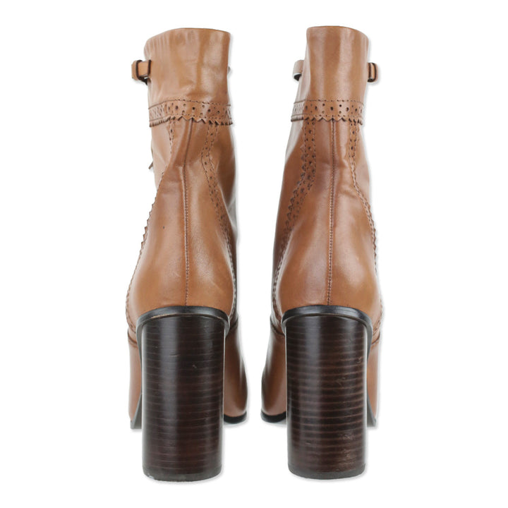 Tory Burch Brown Leather Huxley Tassel Boots