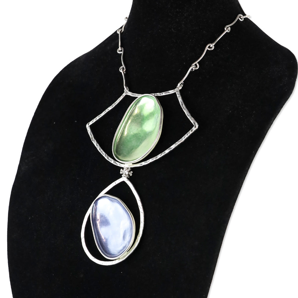 Tory Burch Brutalist Pebble Statement Necklace