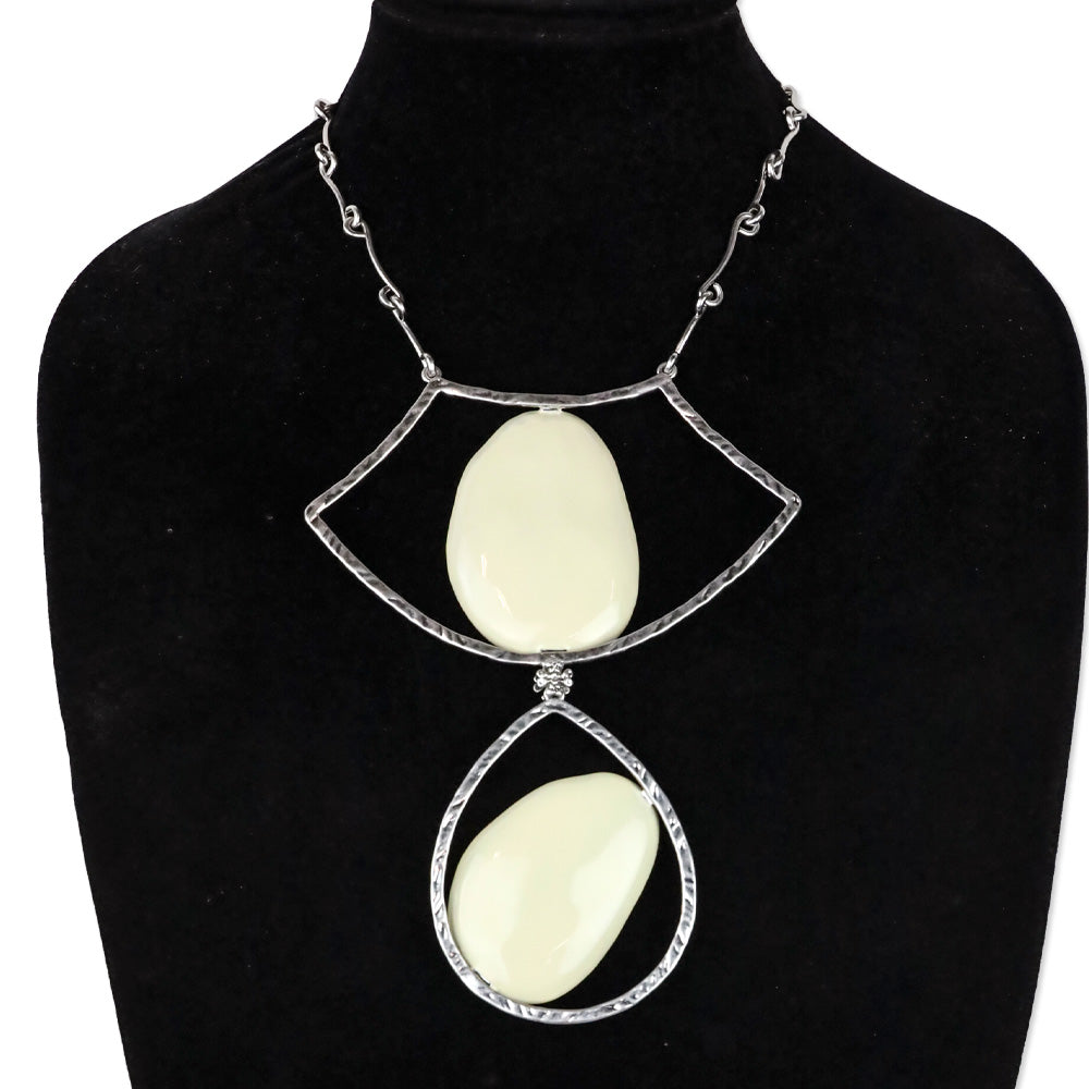 Tory Burch Brutalist Pebble Statement Necklace
