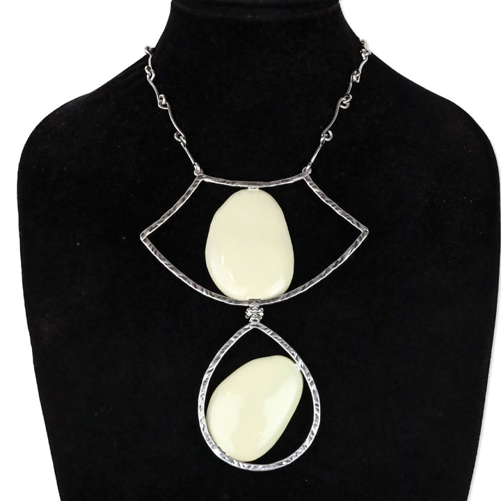 Tory Burch Brutalist Pebble Statement Necklace